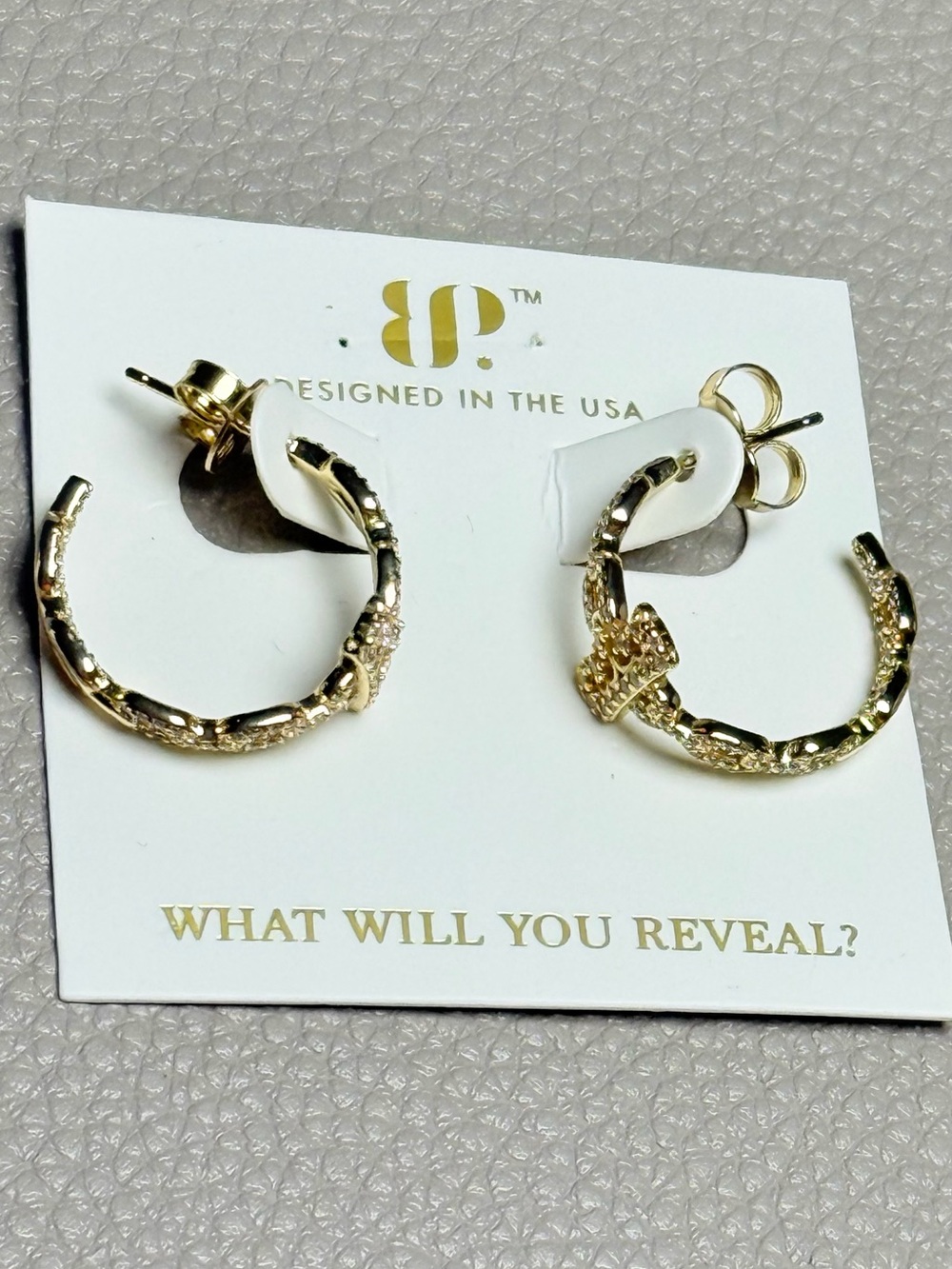 Bomb Party CrownDetail Gold Hoops in Sterling Silver 18k Gold Plated
